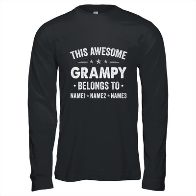 Personalized Grampy Custom Kids Name This Awesome Grampy Belongs To Grampy Fathers Day Birthday Christmas Shirt & Hoodie | teecentury