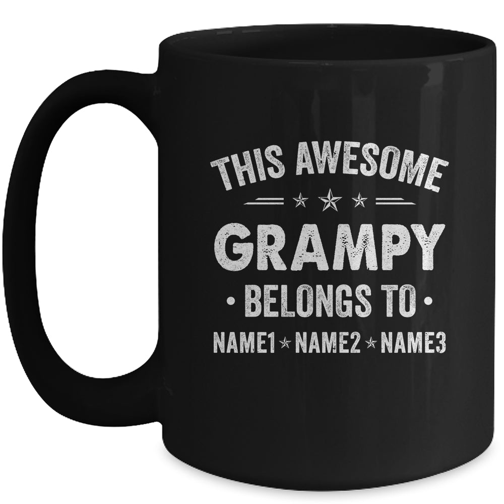 Personalized Grampy Custom Kids Name This Awesome Grampy Belongs To Grampy Fathers Day Birthday Christmas Mug | teecentury