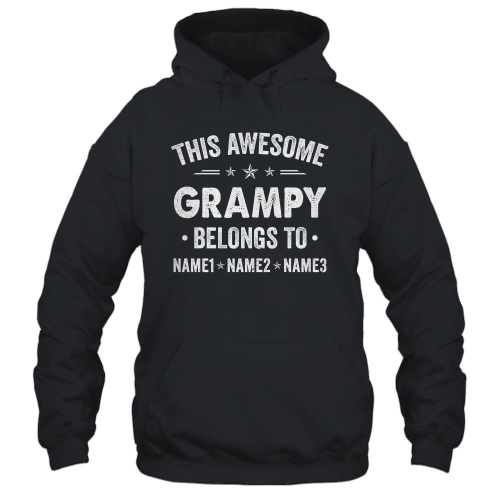 Personalized Grampy Custom Kids Name This Awesome Grampy Belongs To Grampy Fathers Day Birthday Christmas Shirt & Hoodie | teecentury