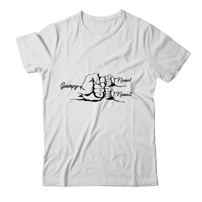 Personalized Grampy With Grandkids Name Fist Bumps Funny Custom Grandpa Fathers Day Birthday Christmas Shirt & Hoodie | teecentury