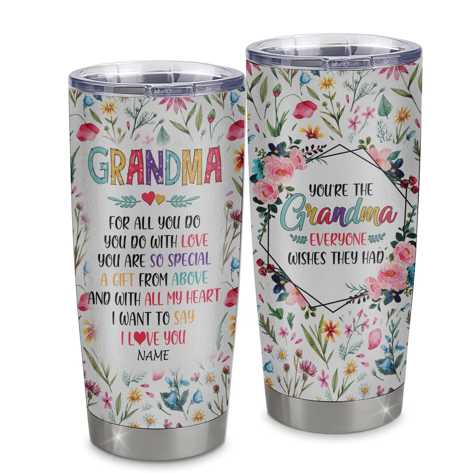 Personalized Grandma From Granddaughter Grandson Stainless Steel Tumbler Cup You Are So Special I Love You Grandma Mothers Day Birthday Christmas Travel Mug | teecentury