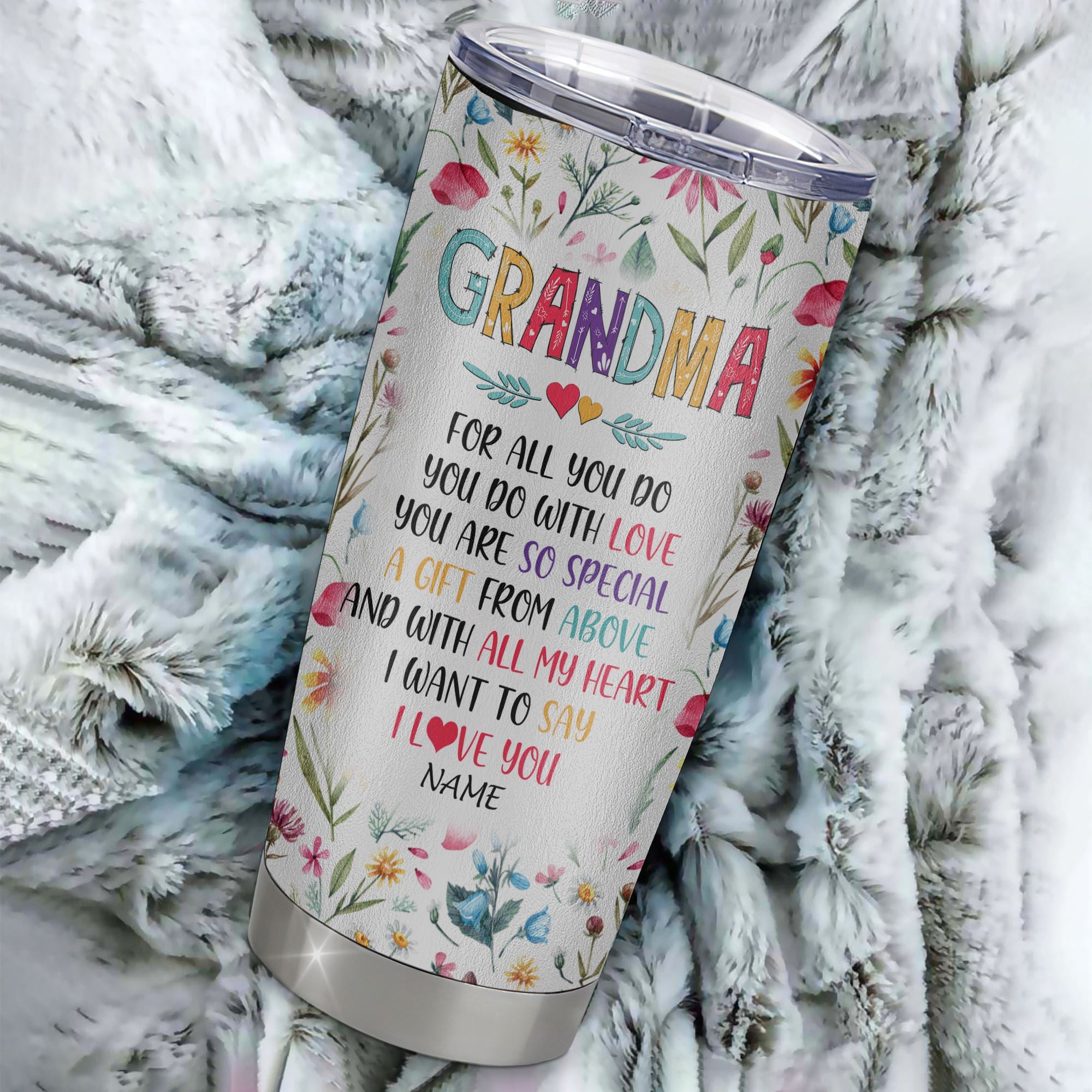 Personalized Grandma Tumbler With Year