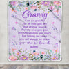 Personalized Granny Blanket From Granddaughter Grandson Floral Butterfly Love You Give Granny Mothers Day Birthday Christmas Customized Bed Fleece Blanket | teecentury