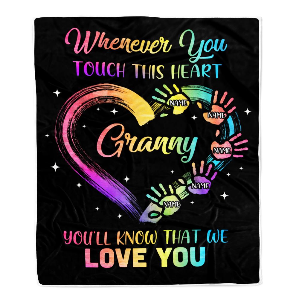 Personalized Granny Blanket From Grandkids Granddaughter Grandson We Love You Grandparent Granny Birthday Mothers Day Christmas Bed Fleece Throw Blanket | teecentury