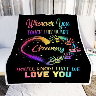 Personalized Granny Blanket From Grandkids Granddaughter Grandson We Love You Grandparent Granny Birthday Mothers Day Christmas Bed Fleece Throw Blanket | teecentury