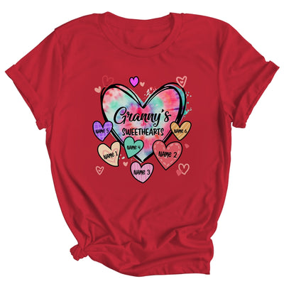 Personalized Granny Sweethearts Custom With Grandkids Name Valentines Day Mothers Day Birthday Christmas Shirt & Tank Top | teecentury
