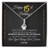 Alluring Beauty Necklace | Personalized Happy 15Th Birthday Necklace For Her Girls Daughter Niece Sister Goddaughter Granddaughter 15 Year Old Birthday Customized Gift Box Message Card | teecentury