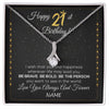 Alluring Beauty Necklace | Personalized Happy 21Th Birthday Necklace For Her Girls Daughter Niece Sister Goddaughter Granddaughter 21 Year Old Birthday Customized Gift Box Message Card | teecentury