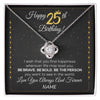 Love Knot Necklace | Personalized Happy 25Th Birthday Necklace For Her Girls Daughter Niece Sister Goddaughter Granddaughter 25 Year Old Birthday Customized Gift Box Message Card | teecentury