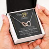 Interlocking Hearts Necklace | Personalized Happy 29Th Birthday Necklace For Her Girls Daughter Niece Sister Goddaughter Granddaughter 29 Year Old Birthday Customized Gift Box Message Card | teecentury