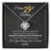 Love Knot Necklace | Personalized Happy 29Th Birthday Necklace For Her Girls Daughter Niece Sister Goddaughter Granddaughter 29 Year Old Birthday Customized Gift Box Message Card | teecentury