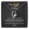 Forever Love Necklace | Personalized Happy 34Th Birthday Necklace For Her Girls Daughter Niece Sister Goddaughter Granddaughter 34 Year Old Birthday Customized Gift Box Message Card | teecentury