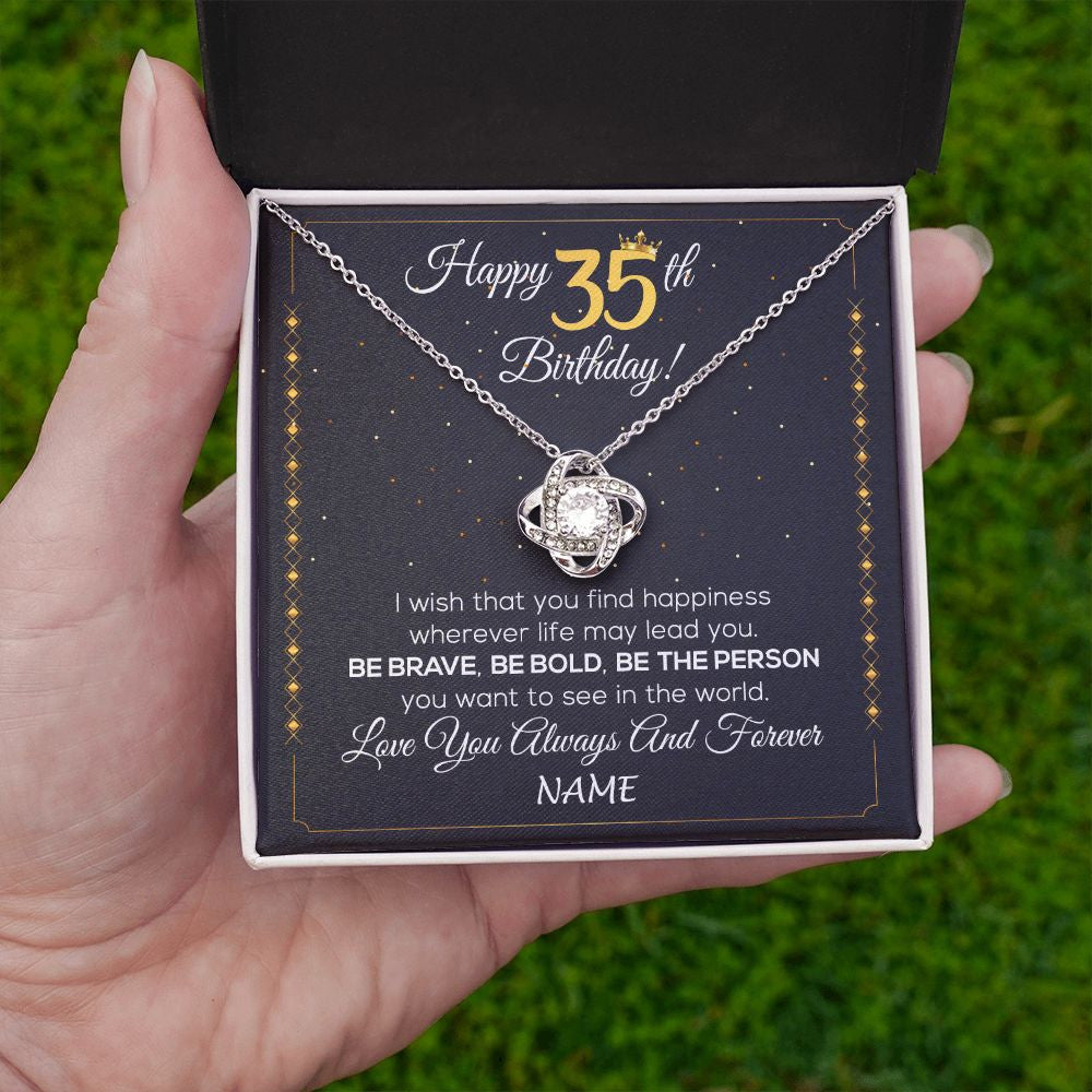 Personalized Happy 35Th Birthday Necklace For Her Girls Daughter