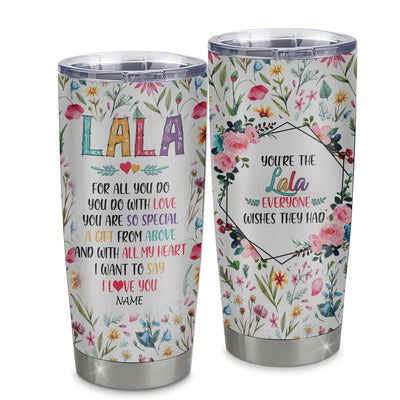 Personalized Lala From Granddaughter Grandson Grandchildren Stainless Steel Tumbler Cup You Are So Special I Love You Lala Mothers Day Birthday Christmas Travel Mug | teecentury