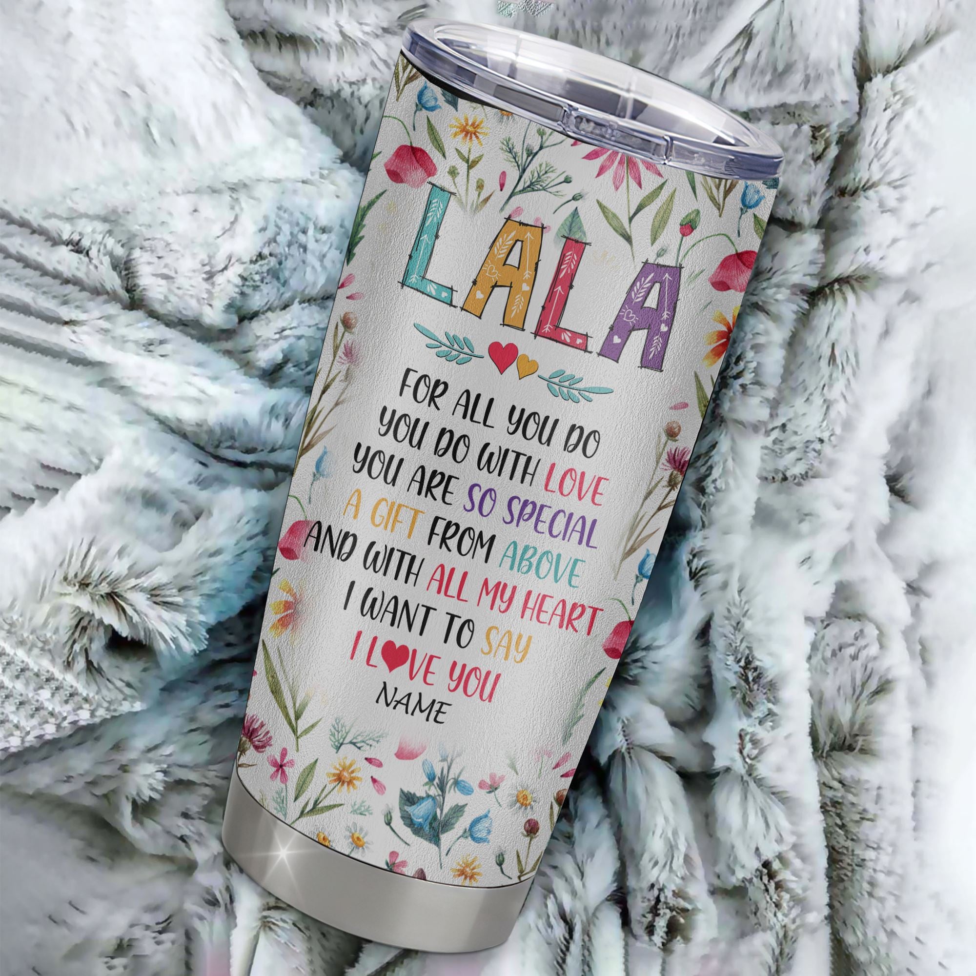 Personalized Lala From Granddaughter Grandson Grandchildren Stainless Steel Tumbler Cup You Are So Special I Love You Lala Mothers Day Birthday Christmas Travel Mug | teecentury