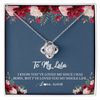 Love Knot Necklace | Personalized Lala Necklace From Grandkids Granddaughter Grandson I've Loved You My Whole Life Floral Lala Birthday Mothers Day Christmas Customized Message Card | teecentury