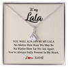Alluring Beauty Necklace | Personalized Lala Necklace From Grandkids Granddaughter Grandson You're Always In My Heart Lala Birthday Mothers Day Christmas Customized Gift Box Message Card | teecentury