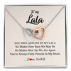 Interlocking Hearts Necklace | Personalized Lala Necklace From Grandkids Granddaughter Grandson You're Always In My Heart Lala Birthday Mothers Day Christmas Customized Gift Box Message Card | teecentury
