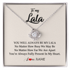 Love Knot Necklace | Personalized Lala Necklace From Grandkids Granddaughter Grandson You're Always In My Heart Lala Birthday Mothers Day Christmas Customized Gift Box Message Card | teecentury