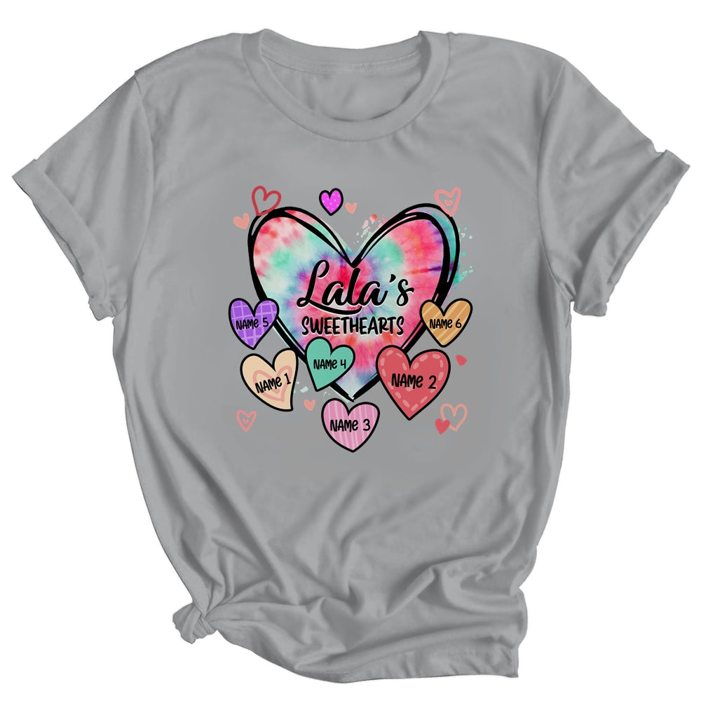 Personalized Lala Sweethearts Custom With Grandkids Name Valentines Day Mothers Day Birthday Christmas Shirt & Tank Top | teecentury