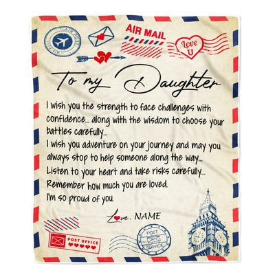 Personalized Letter Blanket To My Daughter From Mom Dad I'm So Proud Of You Daughter Birthday Christmas Thanksgiving Graduation Customized Fleece Blanket Blanket | Teecentury.com