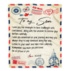 Personalized Letter Blanket To My Son From Mom Dad I'm So Proud Of You Son Birthday Christmas Thanksgiving Graduation Customized Fleece Blanket Blanket | Teecentury.com