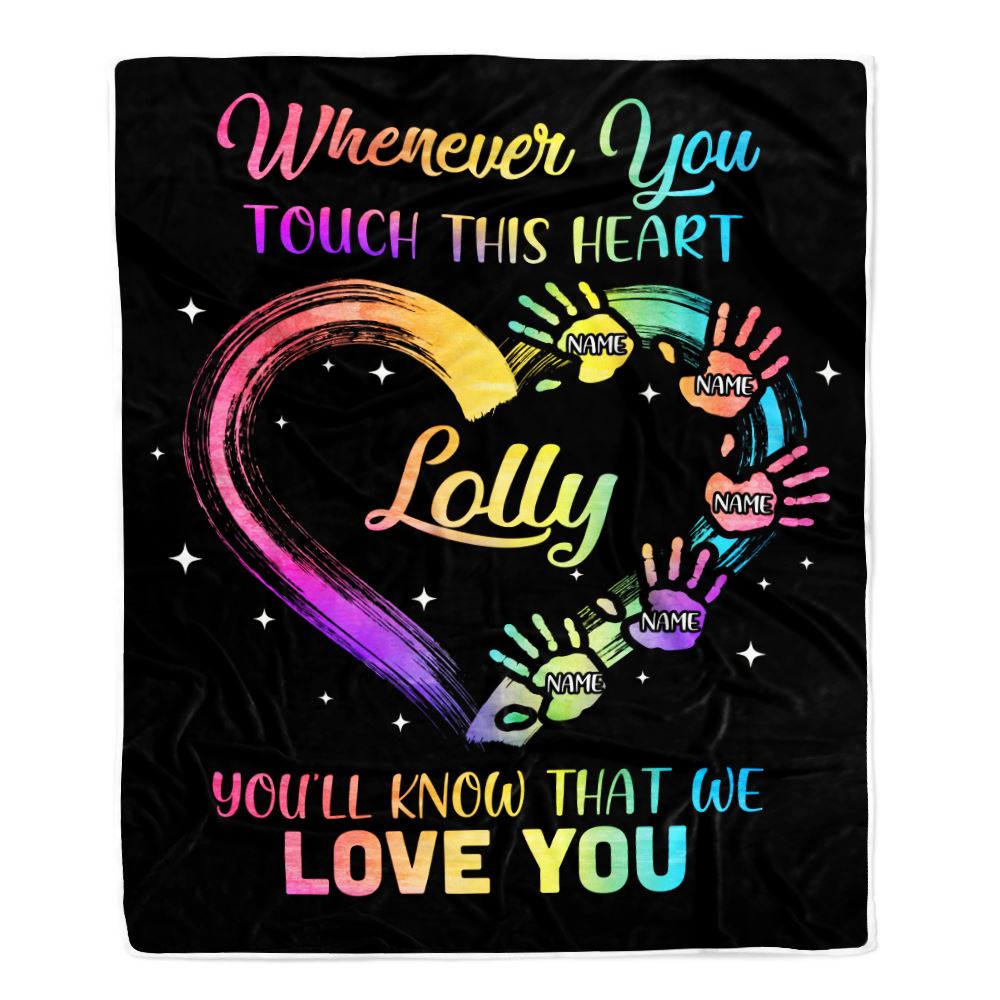 Personalized Lolly Blanket From Grandkids Granddaughter Grandson We Love You Grandparent Lolly Birthday Mothers Day Christmas Customized Fleece Throw Blanket | teecentury
