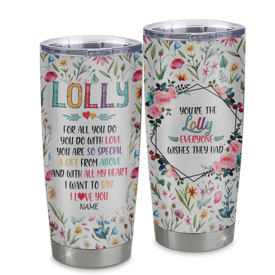 Personalized Lolly From Granddaughter Grandson Grandchildren Stainless Steel Tumbler Cup You Are So Special I Love You Lolly Mothers Day Birthday Christmas Travel Mug | teecentury