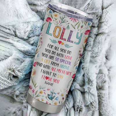 Personalized Lolly From Granddaughter Grandson Grandchildren Stainless Steel Tumbler Cup You Are So Special I Love You Lolly Mothers Day Birthday Christmas Travel Mug | teecentury