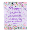 Personalized Mamaw Blanket From Granddaughter Grandson Floral Butterfly Love You Give Mamaw Mothers Day Birthday Christmas Customized Bed Fleece Throw Blanket | teecentury