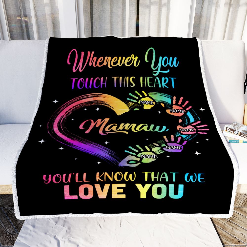 Personalized Mamaw Blanket From Grandkids Granddaughter Grandson