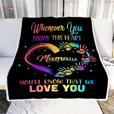 Personalized Mamaw Blanket From Grandkids Granddaughter Grandson We Love You Grandparent Mamaw Birthday Mothers Day Christmas Customized Fleece Throw Blanket | teecentury