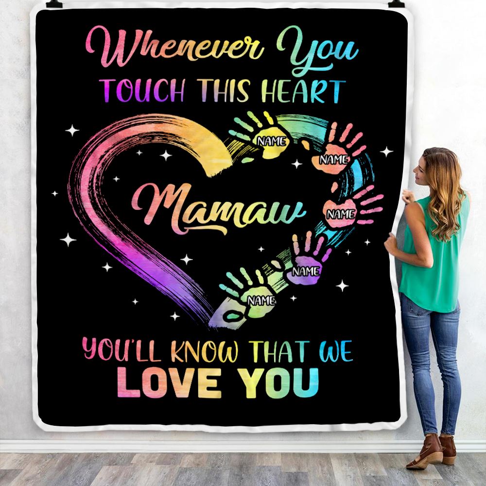 Personalized Mamaw Blanket From Grandkids Granddaughter Grandson We Love You Grandparent Mamaw Birthday Mothers Day Christmas Customized Fleece Throw Blanket | teecentury