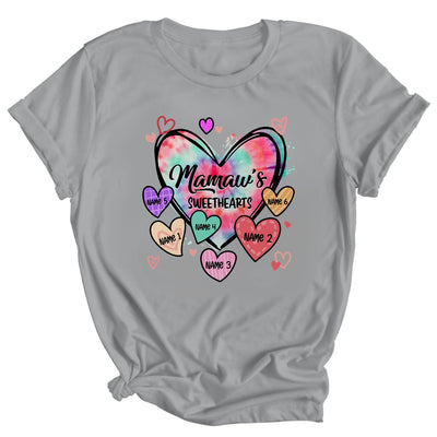 Personalized Mamaw Sweethearts Custom With Grandkids Name Valentines Day Mothers Day Birthday Christmas Shirt & Tank Top | teecentury