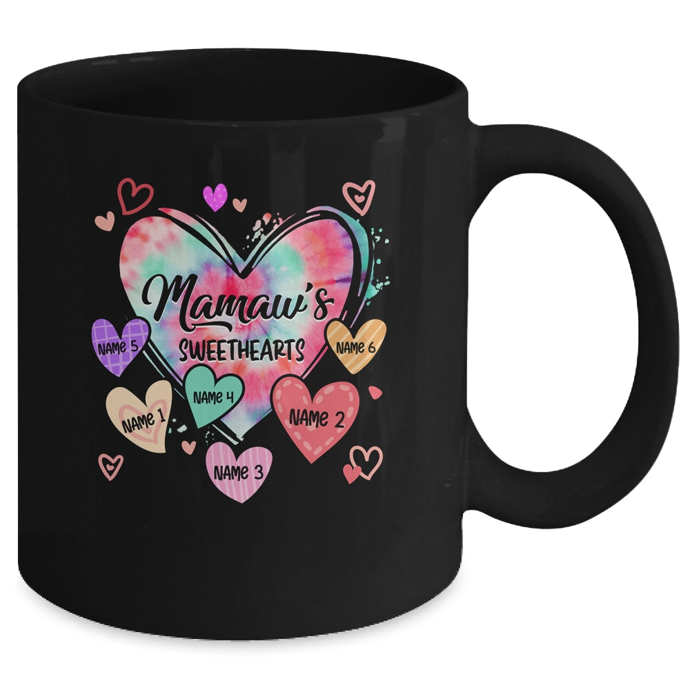 Personalized Mamaw Sweethearts Custom With Grandkids Name Valentines Day Mothers Day Birthday Christmas Mug | teecentury