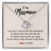 Love Knot Necklace | Personalized Mawmaw Necklace From Grandkids Granddaughter Grandson You're Always In My Heart Mawmaw Birthday Mothers Day Customized Gift Box Message Card | teecentury