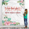 Personalized Memaw Blanket From Grandkids Granddaughter Grandson We Love You Floral Memaw Birthday Mothers Day Christmas Customized Fleece Throw Blanket | teecentury