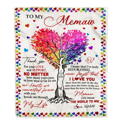 Personalized Memaw Blanket From Grandkids Never Forget That I Love You You Mean The World to Me Memaw Birthday Mothers Day Christmas Fleece Blanket | teecentury