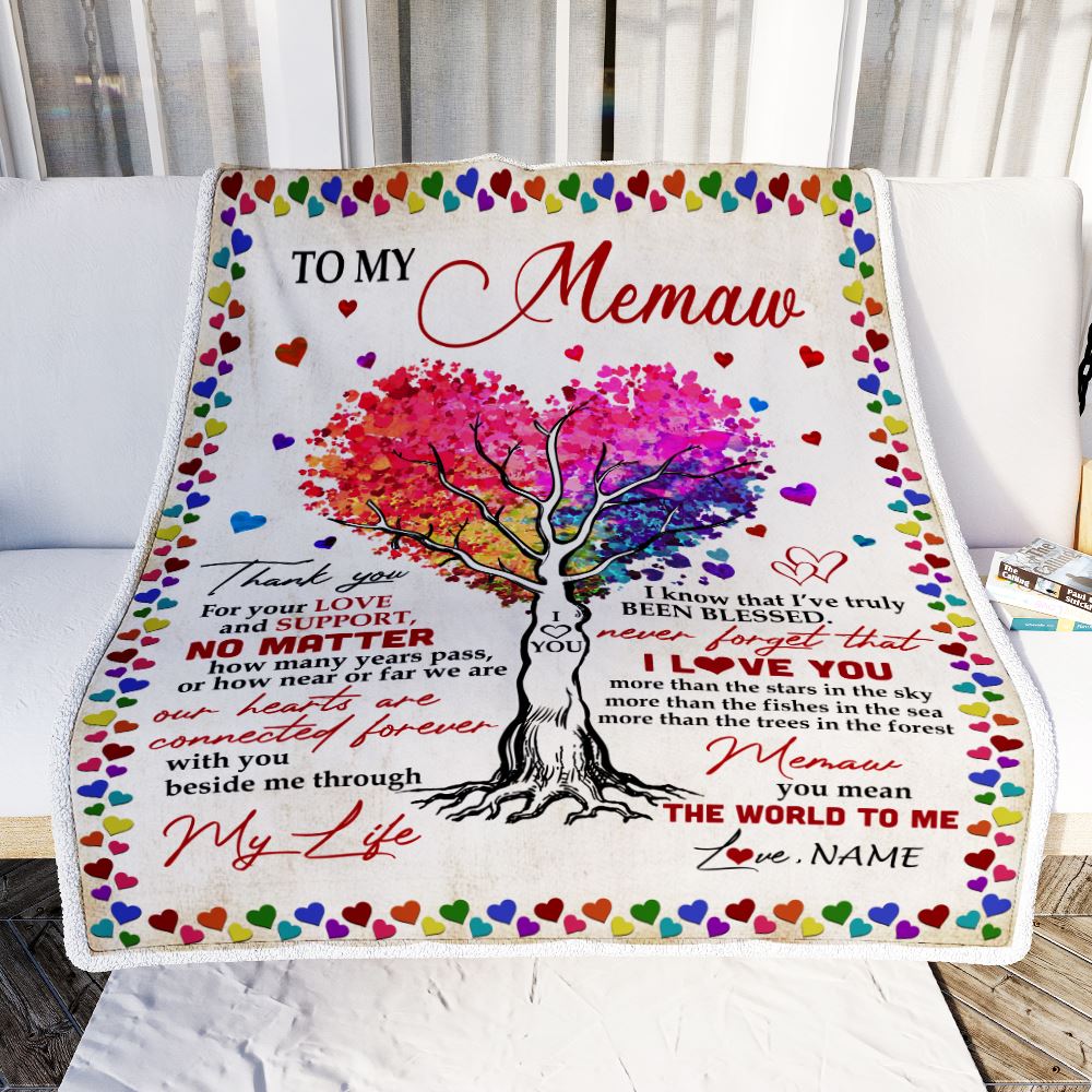 Personalized Memaw Blanket From Grandkids Never Forget That I Love You You Mean The World to Me Memaw Birthday Mothers Day Christmas Fleece Blanket | teecentury