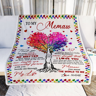 Personalized Memaw Blanket From Grandkids Never Forget That I Love You You Mean The World to Me Memaw Birthday Mothers Day Christmas Fleece Blanket | teecentury