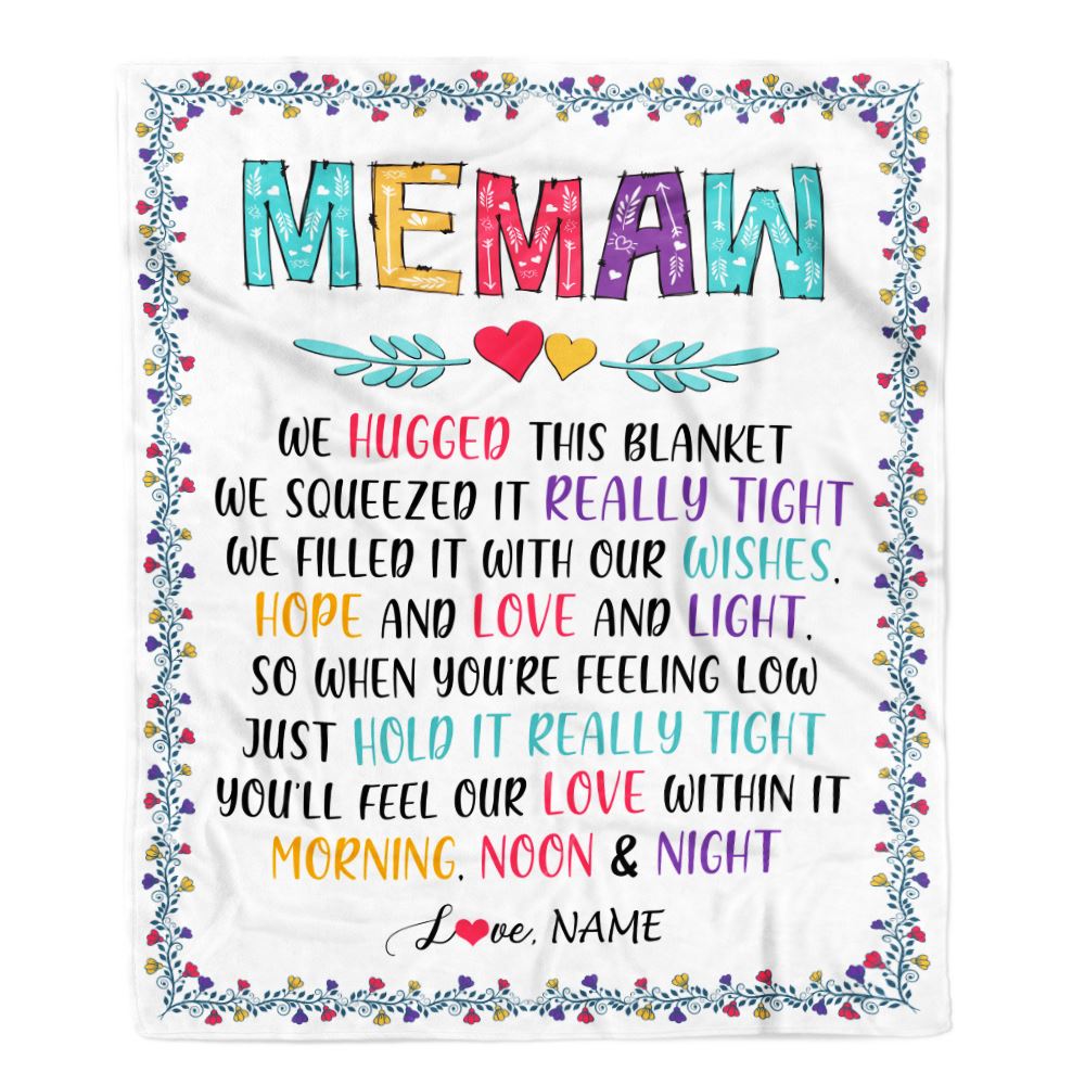 Personalized Memaw Blanket From Grandkids We Hugged This Blanket Memaw Birthday Mothers Day Christmas Customized Fleece Blanket | teecentury