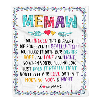 Personalized Memaw Blanket From Grandkids We Hugged This Blanket Memaw Birthday Mothers Day Christmas Customized Fleece Blanket | teecentury