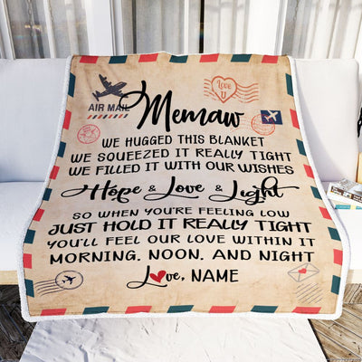 Personalized Memaw Blanket From Kids We Hugged This Blanket Mail Letter Memaw Birthday Mothers Day Christmas Customized Fleece Blanket | teecentury