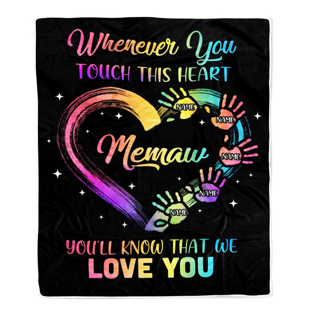 Personalized Memaw Blanket from Grandkids Granddaughter Grandson We Love You Grandparent Memaw Birthday Mothers Day Christmas Customized Fleece Throw Blanket | teecentury