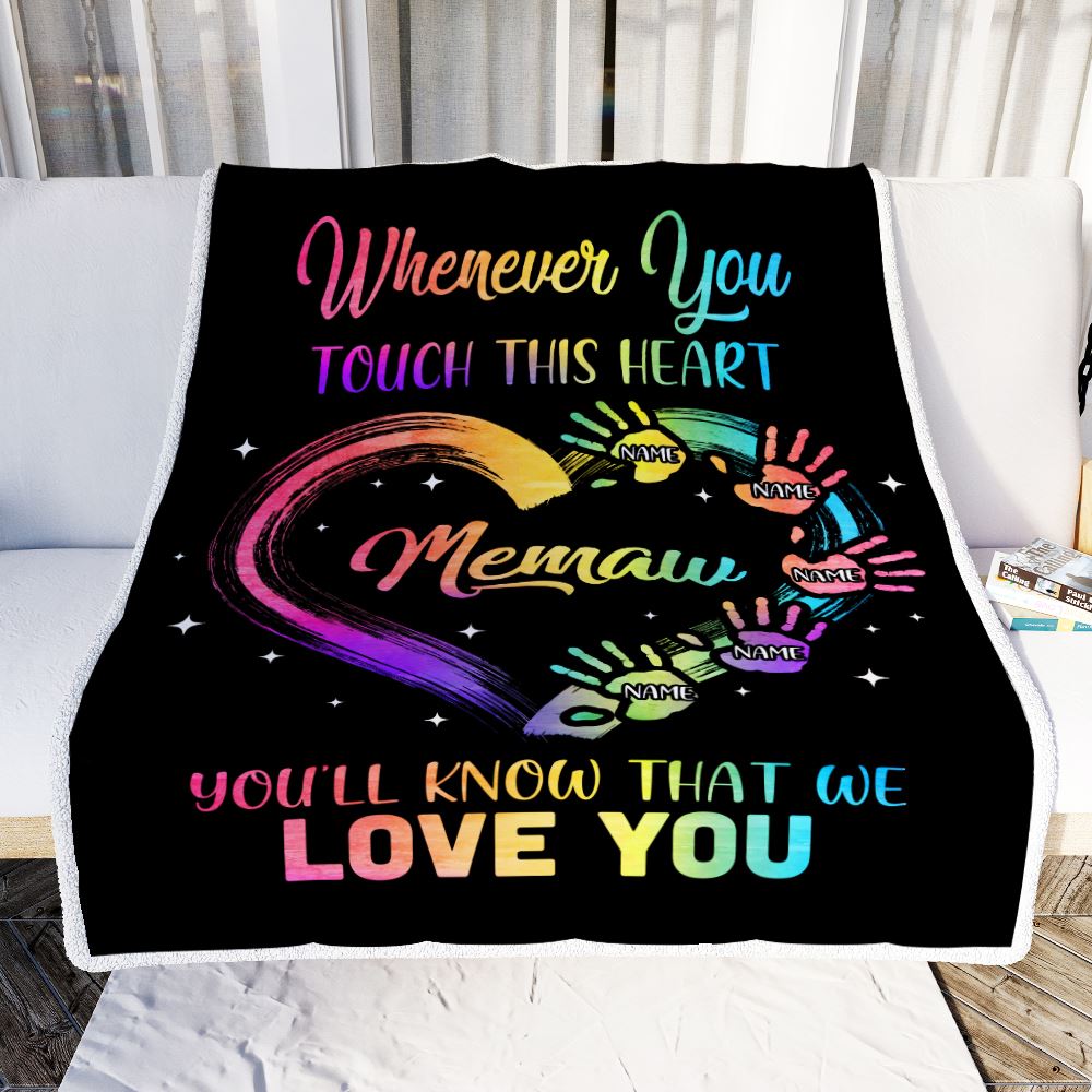 Personalized Memaw Blanket from Grandkids Granddaughter Grandson We Love You Grandparent Memaw Birthday Mothers Day Christmas Customized Fleece Throw Blanket | teecentury