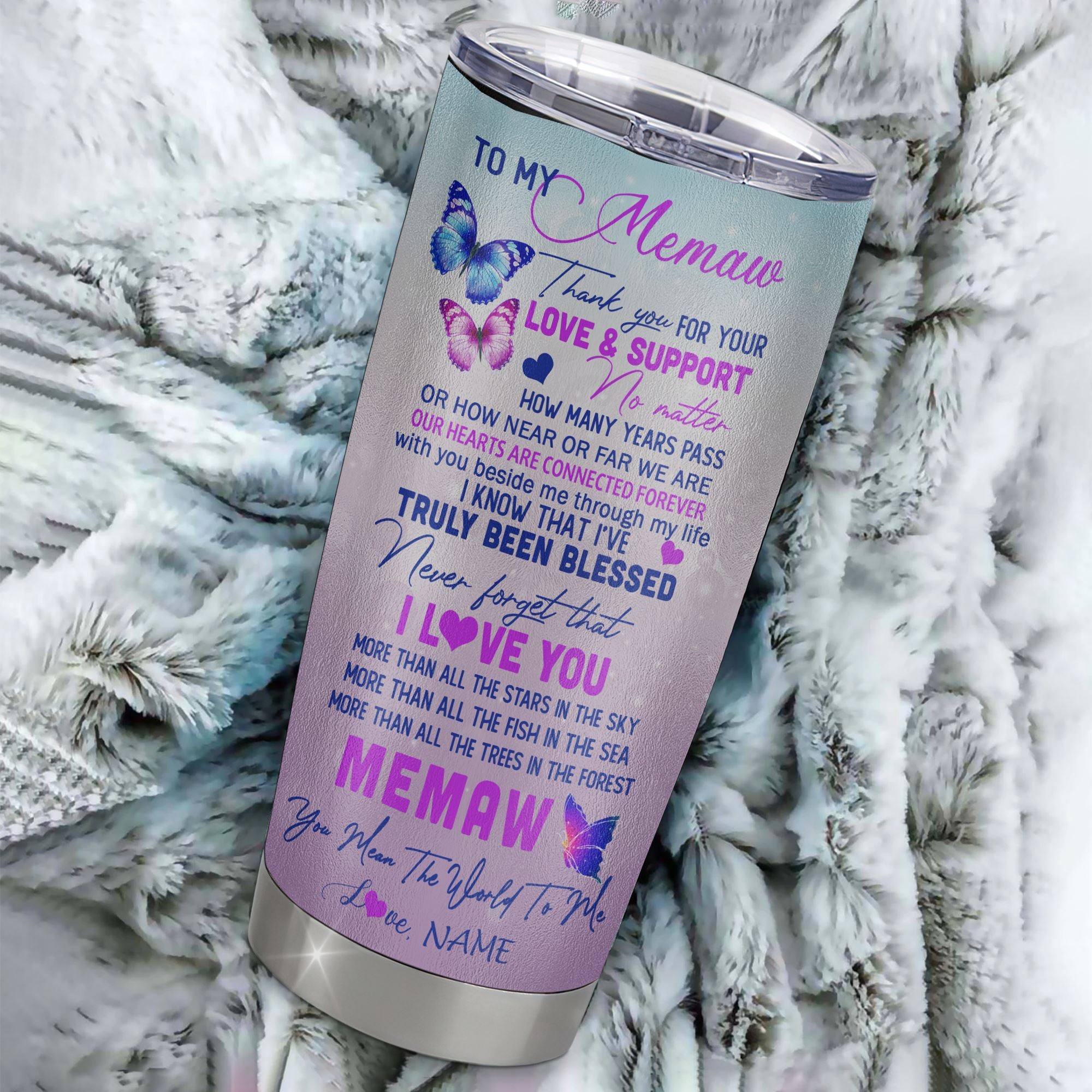 Personalized Memaw From Granddaughter Stainless Steel Tumbler Cup Thank You Never Forget I Love You Memaw Mothers Day Birthday Christmas Travel Mug | teecentury