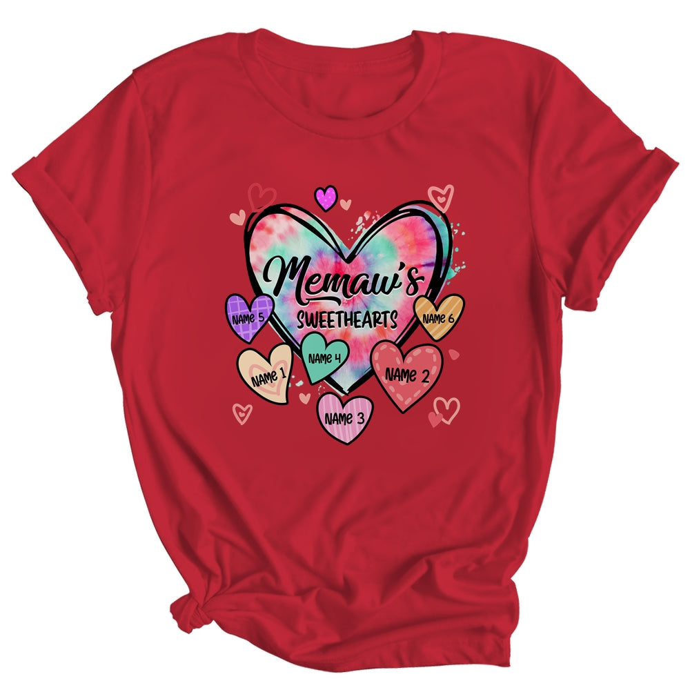 Personalized Memaw Sweethearts Custom With Grandkids Name Valentines Day Mothers Day Birthday Christmas Shirt & Tank Top | teecentury