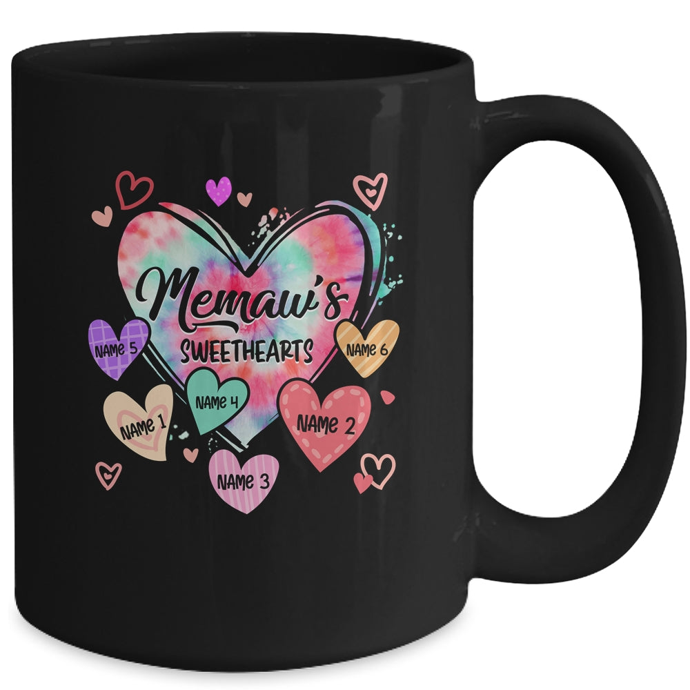 Personalized Memaw Sweethearts Custom With Grandkids Name Valentines Day Mothers Day Birthday Christmas Mug | teecentury