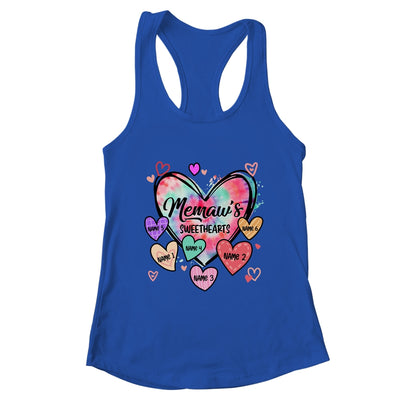 Personalized Memaw Sweethearts Custom With Grandkids Name Valentines Day Mothers Day Birthday Christmas Shirt & Tank Top | teecentury