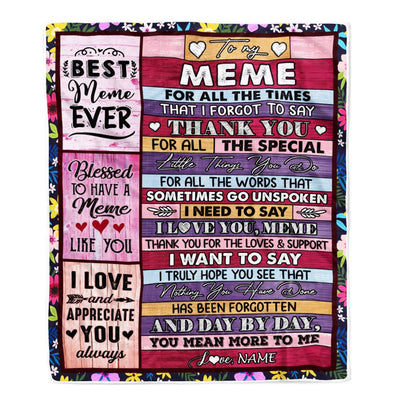 Personalized Meme Blanket From Granddaughter Grandson Thank You For The Love Meme Mothers Day Birthday Christmas Customized Bed Fleece Throw Blanket | teecentury